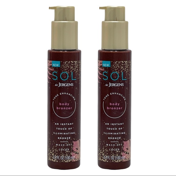 2 Pk Sol Jergens Tone Enhancing Body Bronzer 3.4 oz Wash Off Sunless Illuminator - Picture 1 of 16